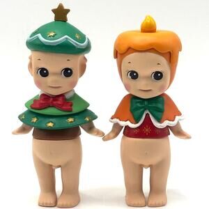 2 New Kawaii Cupid Angel Mini Figures Christmas Tree & Candle Cute Toy, Gift